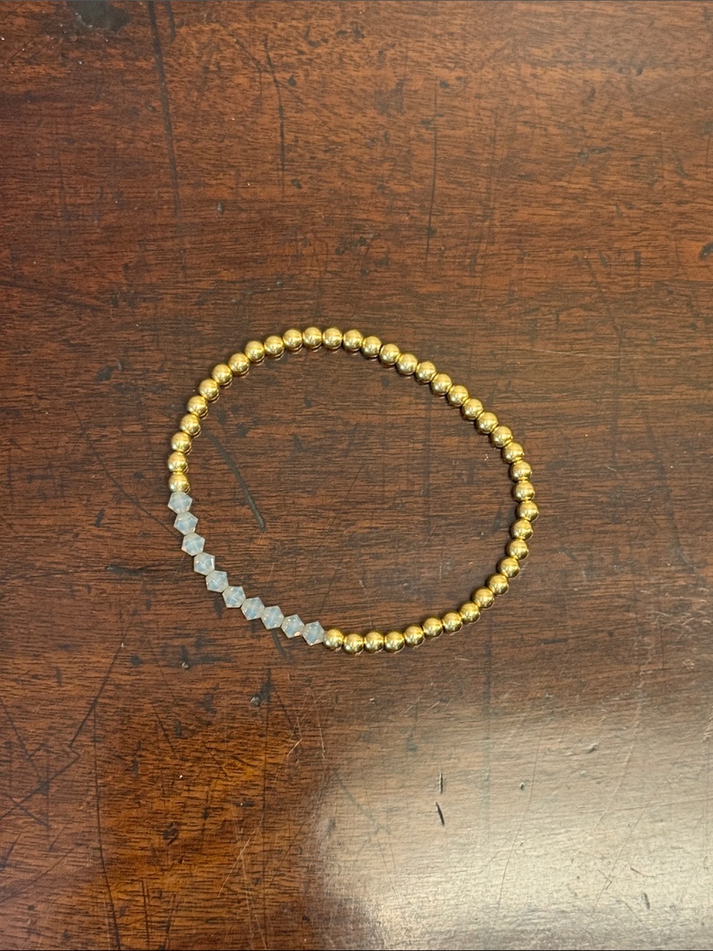 enewton Gold Bead Bracelet with Clear Faceted Accent
